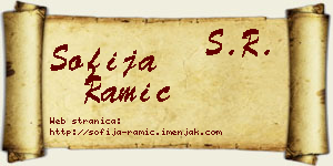 Sofija Ramić vizit kartica